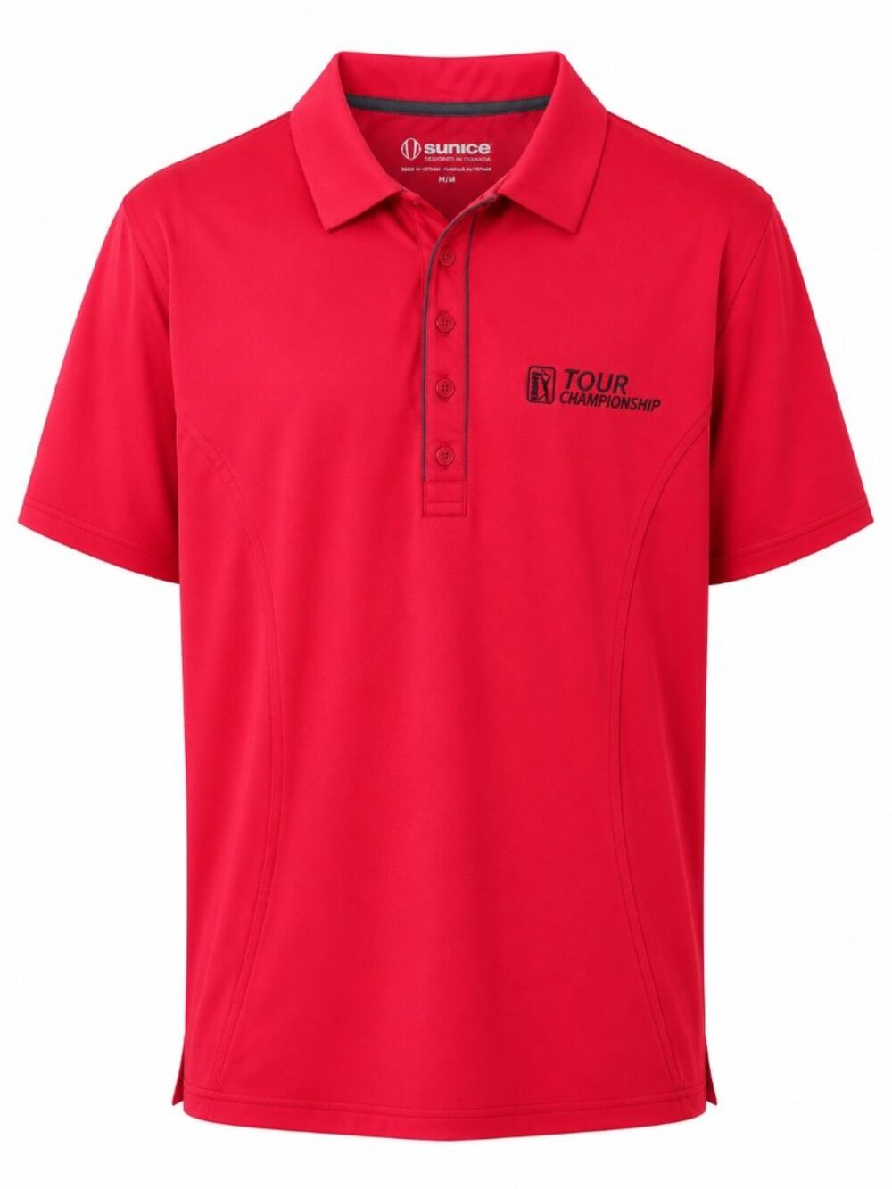 Sunice Mens Red Tour Championship Polo Shirt Golf Apparel Size L Performance Str